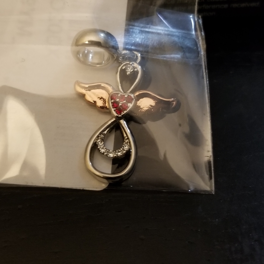 LovelyCharms Infinity Love Heart Angel Wings Dangle Charm Bead for Bracelet